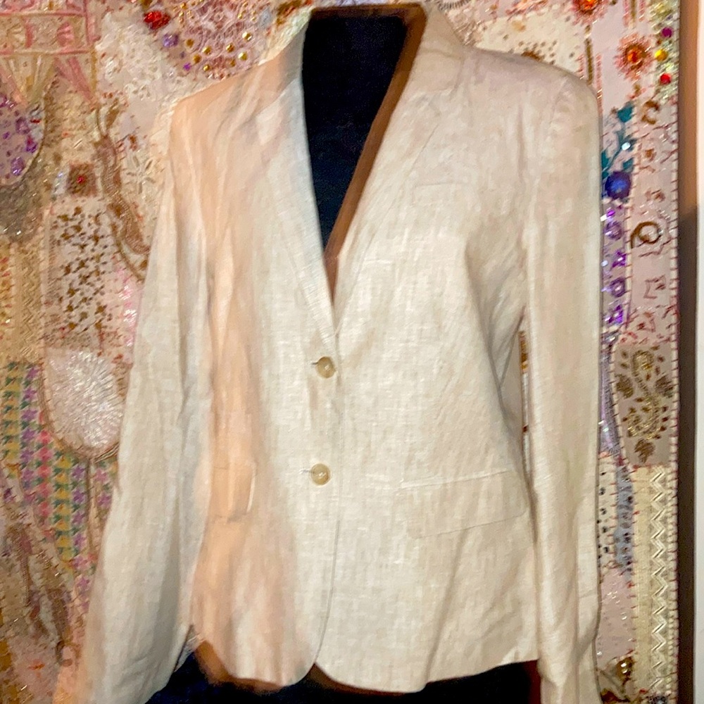 100% Linen 100% Polyester Lining 2 Button Closure - image 1